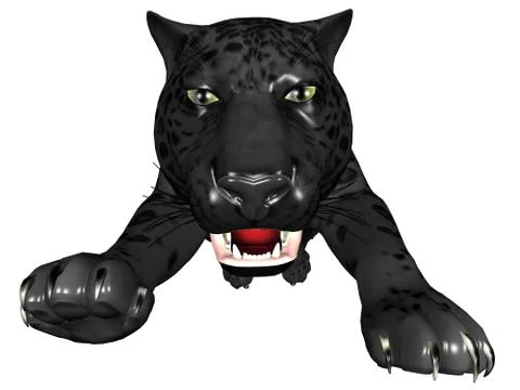Attacking black panther Stock Illustration