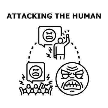 Attacking human rights with negative communication and protest Stock Illustration