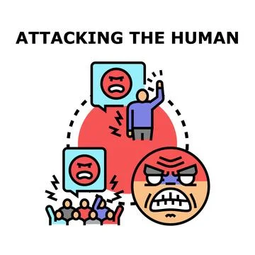 Attacking human rights with negative communication and protest Stock Illustration