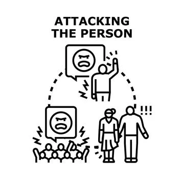 Attacking person concept, crowd yelling criticism Stock Illustration