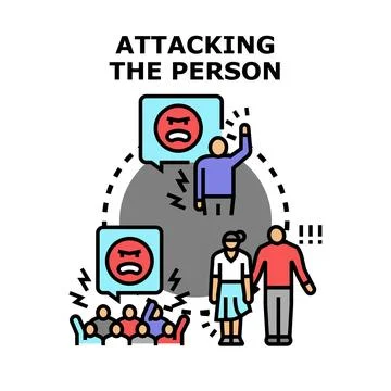 Attacking person concept, crowd yelling criticism Stock Illustration