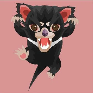 Attacking Tasmanian Devil Illustrazione stock
