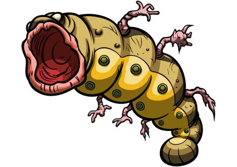 Attacking worm monster Stock Illustration