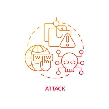 Attacks red gradient concept icon Stock Illustration