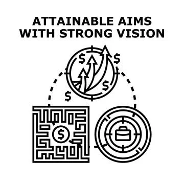 Attainable aims with strong vision for business growth Stock Illustration