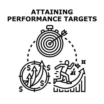 Attaining business performance targets and financial growth Stock Illustration
