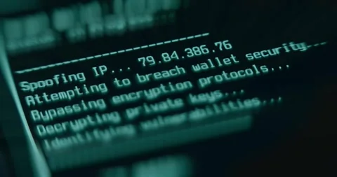 Attempt to breach wallet security, hacking concept Stock Footage 310804420