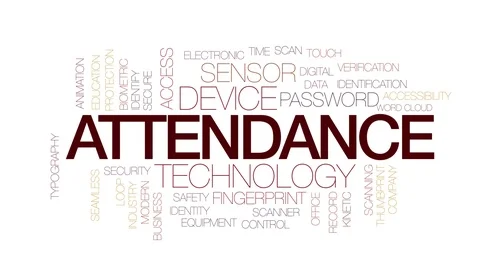 Attendance animated word cloud, text des... | Stock Video | Pond5