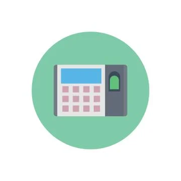 Attendance flat color icon Stock Illustration