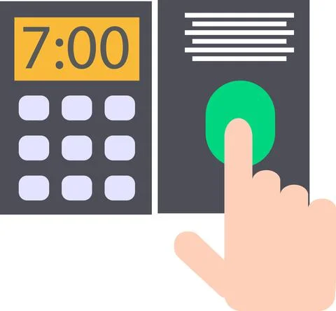 Attendance machine icon on white background. time attendance machine sign. Stock Illustration