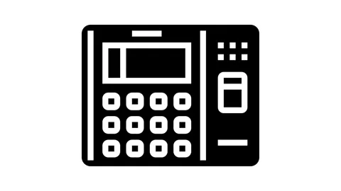 Attendance system biometric glyph icon animation Stock Footage 326147123