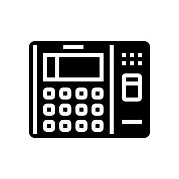 Attendance system biometric glyph icon vector illustration Illustrazione stock