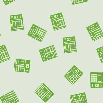 Attendance system biometric glyph seamless pattern Stock Illustration
