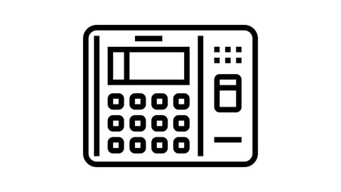 Attendance system biometric line icon animation Stock Footage 326127203