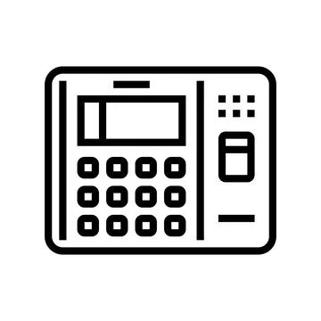 Attendance system biometric line icon vector illustration Illustrazione stock