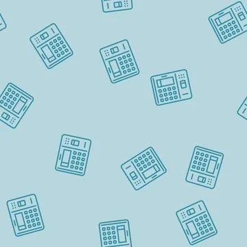 Attendance system biometric line seamless pattern Illustrazione stock
