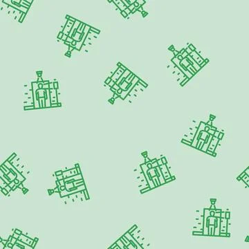 Attendance system biometric line vector seamless pattern Stock Illustration