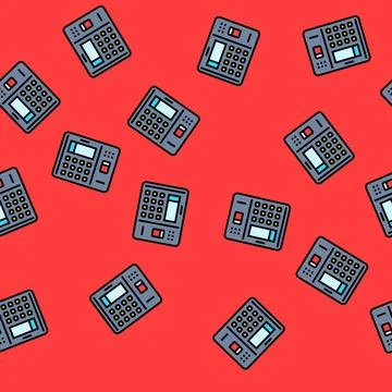 Attendance system biometric vector seamless pattern Stock Illustration
