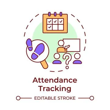 Attendance tracking multi color concept icon Illustrazione stock