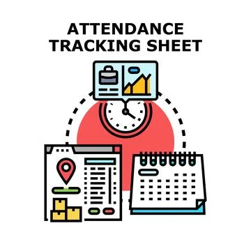 Attendance tracking sheet concept for business management Stock Illustration