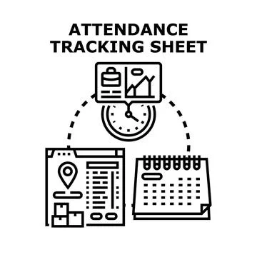Attendance tracking sheet concept for business management Stock Illustration