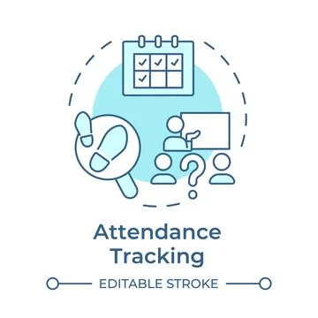 Attendance tracking soft blue concept icon Illustrazione stock
