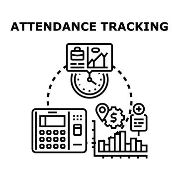 Attendance tracking system for employee management Stock Illustration
