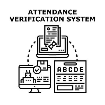 Attendance verification system managing digital education process Stock Illustration