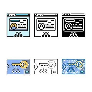 Attendee badge virtual conference forms color icon vector 스톡 일러스트