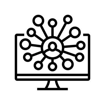 Attendee networking virtual conference line icon vector illustration Stock Illustration