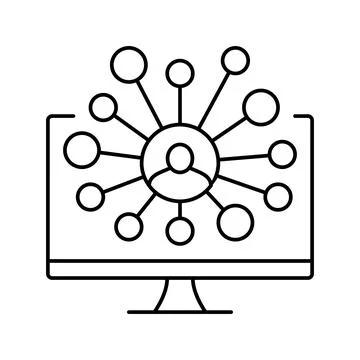 Attendee networking virtual conference line icon vector illustration Stock Illustration
