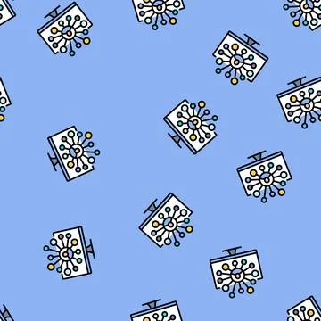 Attendee networking virtual conference vector seamless pattern Illustrazione stock