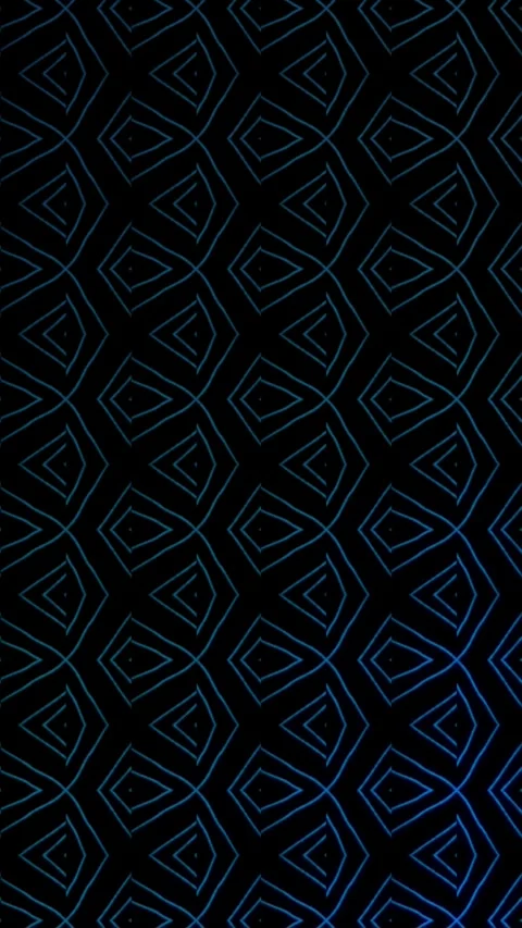 Attendees admire intricate geometric patterns illuminated in blue and black Stock Footage 312063999