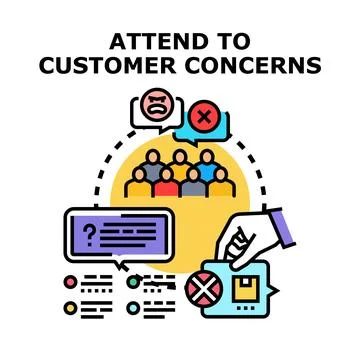 Attending to customer concerns and problem resolution Stock Illustration