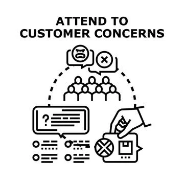 Attending to customer concerns and problem resolution Stock Illustration