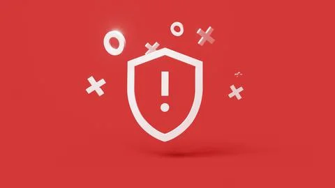 Attention 3d icon on a simple red background 4k Stock Illustration