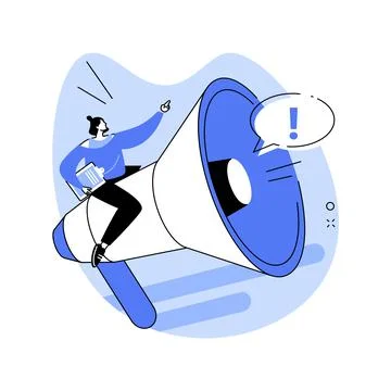 Attention abstract concept vector illustration. Illustrazione stock