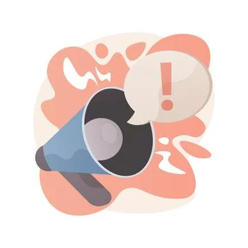 Attention abstract concept vector illustration. Illustrazione stock