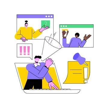 Attention abstract concept vector illustration. Stock Illustration