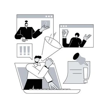 Attention abstract concept vector illustration. Stock Illustration