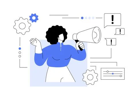 Attention abstract concept vector illustration. Stock Illustration