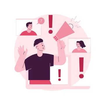 Attention abstract concept vector illustration. Stock Illustration