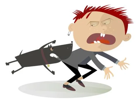Attention! The aggressive dog Illustrazione stock