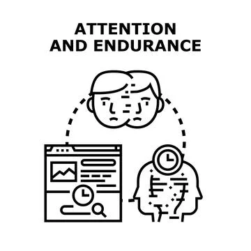 Attention and endurance concept for work productivity Stock Illustration