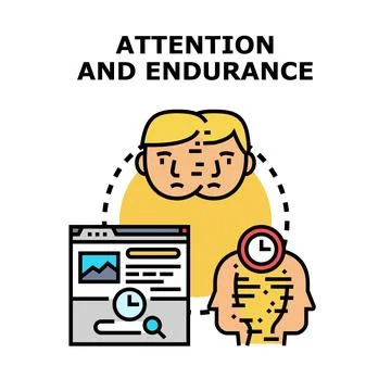 Attention and endurance concept for work productivity Stock Illustration