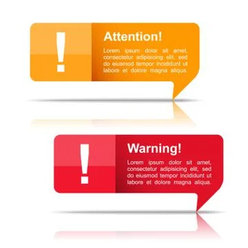 Attention and Warning Banners Stock Illustration