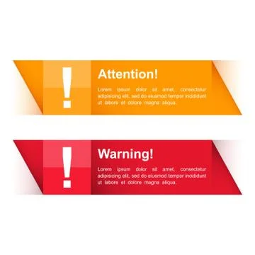 Attention and Warning Banners Stock Illustration