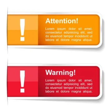 Attention and Warning Labels Illustrazione stock