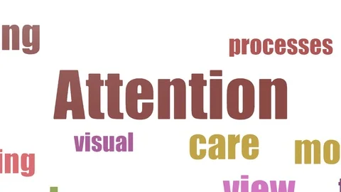 Attention Animated Word Cloud On White Background Stock Footage 107215665