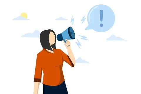 Attention announcement concept, important message or communication broadcast. Stock Illustration